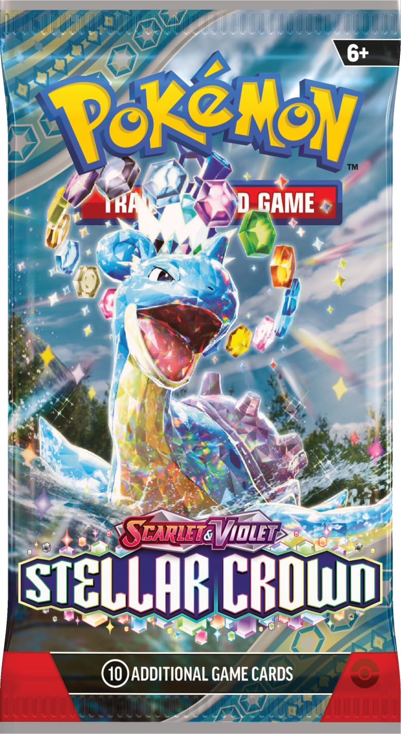 Stellar Crown Single Booster Pack – Factory Sealed – 10 Card per Pack – Artwork Will Vary