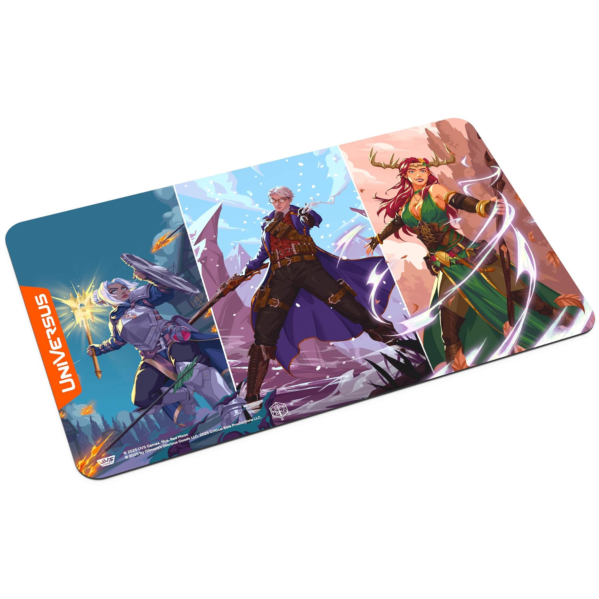 UniVersus: Critical Role: Heroes of Exandria - Pike, Percival, Keyleth of Vox Machina Playmat - 24 x 14, Neoprene, Tabletop Game Accessory, UVS Games - 2