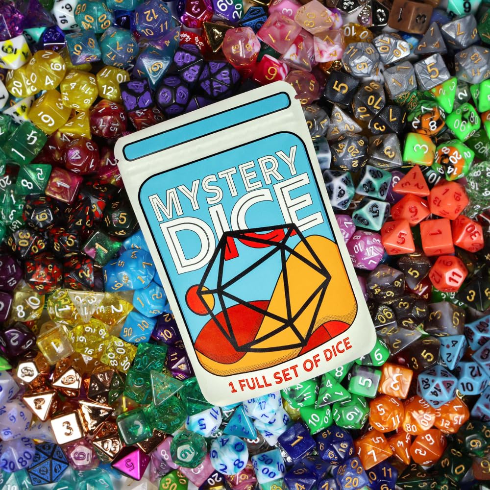 1985 Games Mystery Dice, DND Dice Set of 7 Polyhedral Dice, Wide Range of Patterns, Gaming Dice, Suitable for Role Playing, Table Games (Mystery Pack of 1) - 4