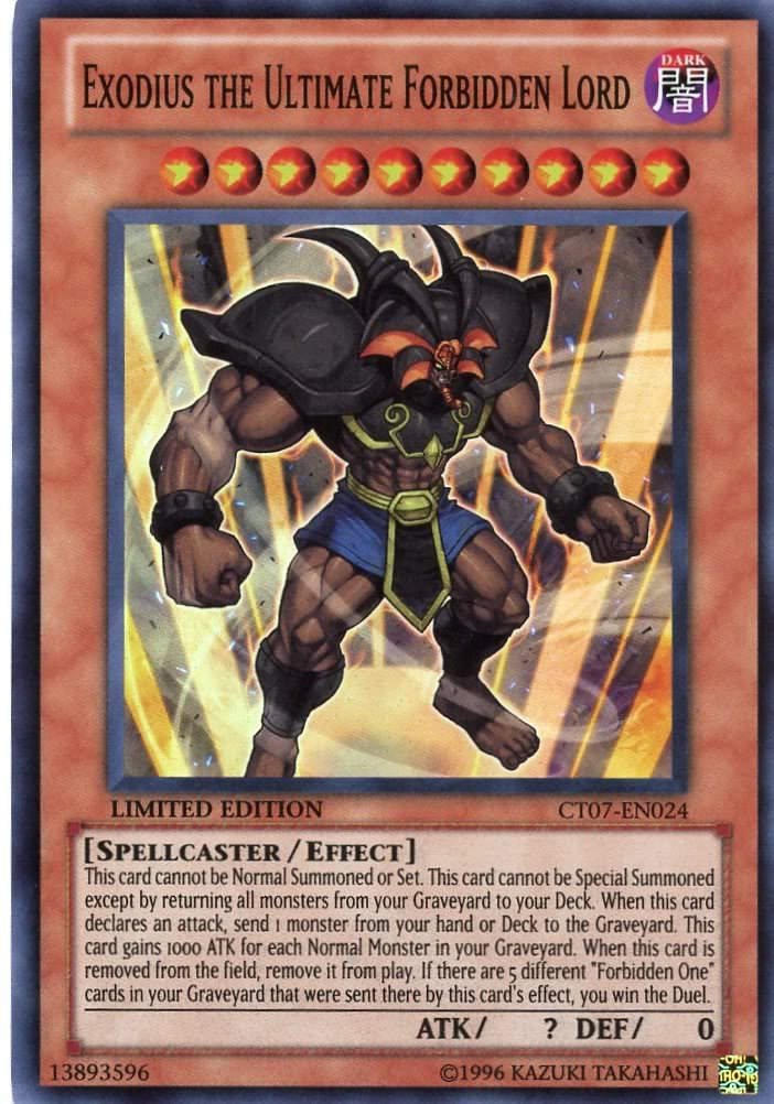 Yu-Gi-Oh! - Exodius The Ultimate Forbidden Lord (CT07-EN024) - 2010 Collectors Tin - Limited Edition - Super Rare