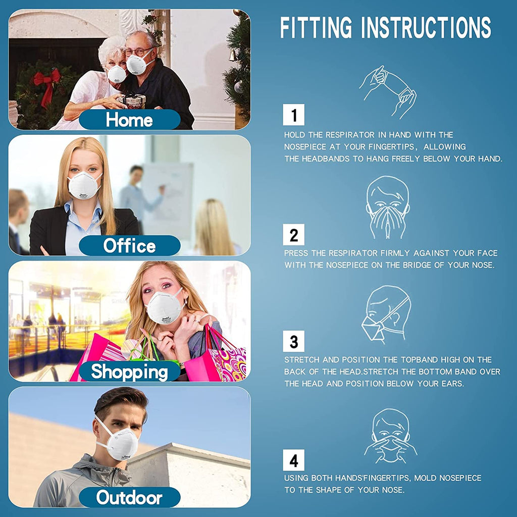 NIOSH N95 Disposable Particulate Respirator 20PC/Box AS/NZS approved dust Mask - Paint Accessories - 5