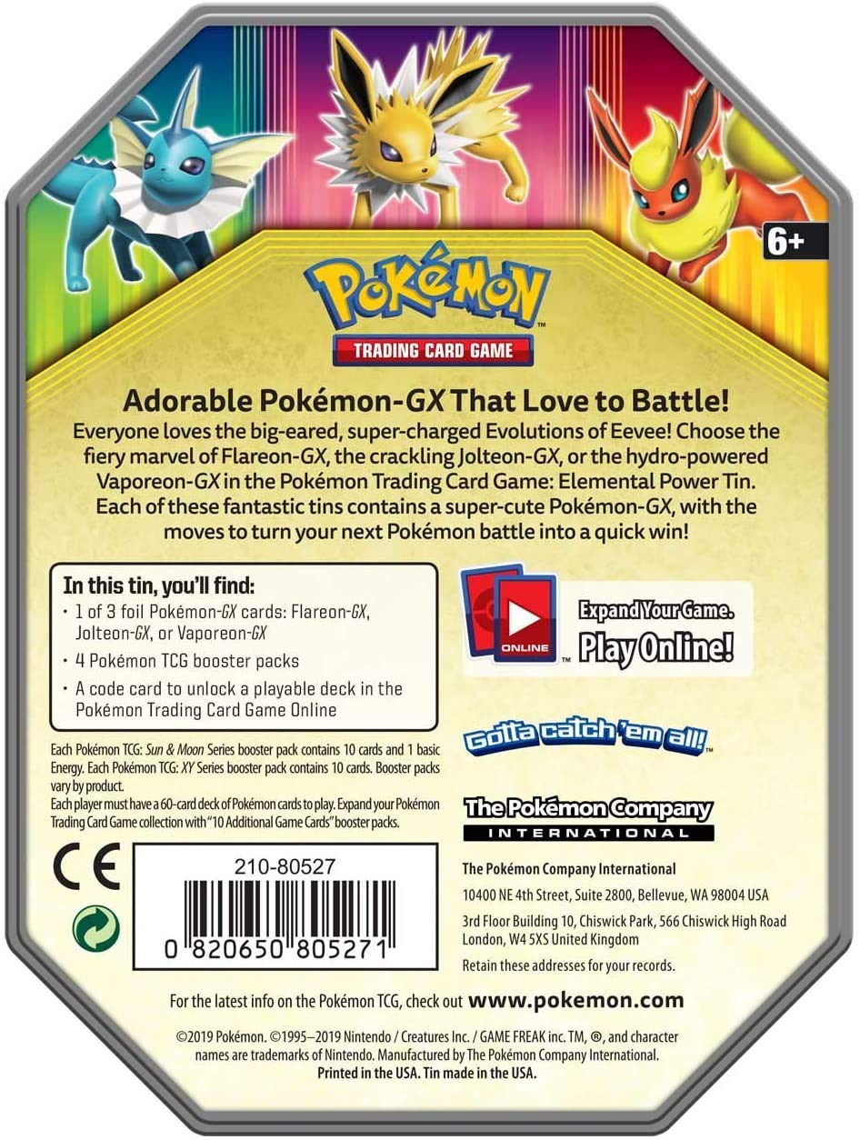 Card GamePokemon TCG: Elemental Power Tin Featuring Jolteon-GX - 5