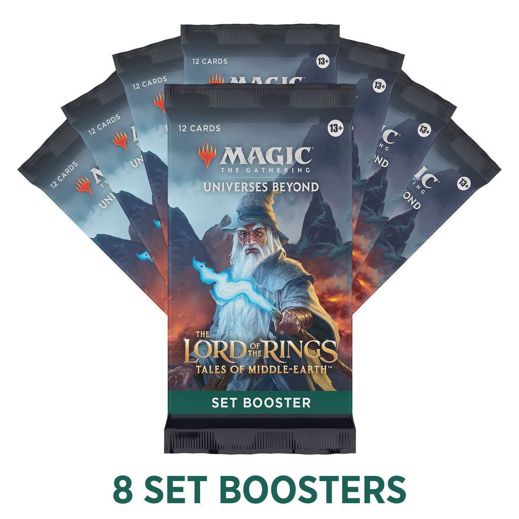 Magic: The Gathering The Lord of The Rings: Tales of Middle-Earth Gift Bundle - 8 Set Boosters, 1 Collector Booster + Accessories - 7