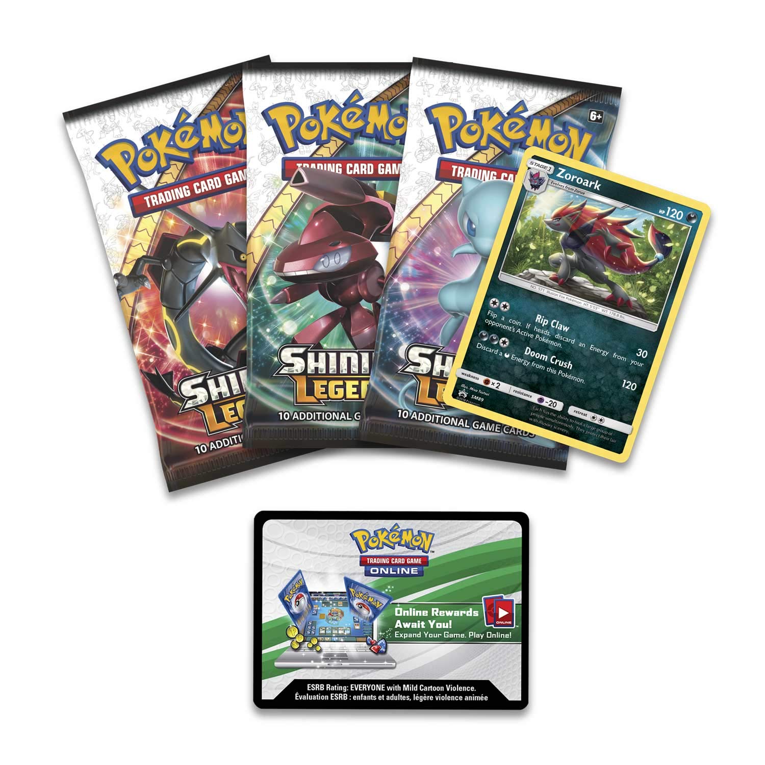 Pokemon TCG: Shining Legends Pin Collection – Zoroark, Premium Collectible Trading Card Set, Includes 3 Booster Packs, 1 Ultra Rare Foil Promo Card, 1 Collectors Pin, Online Code Card - 4