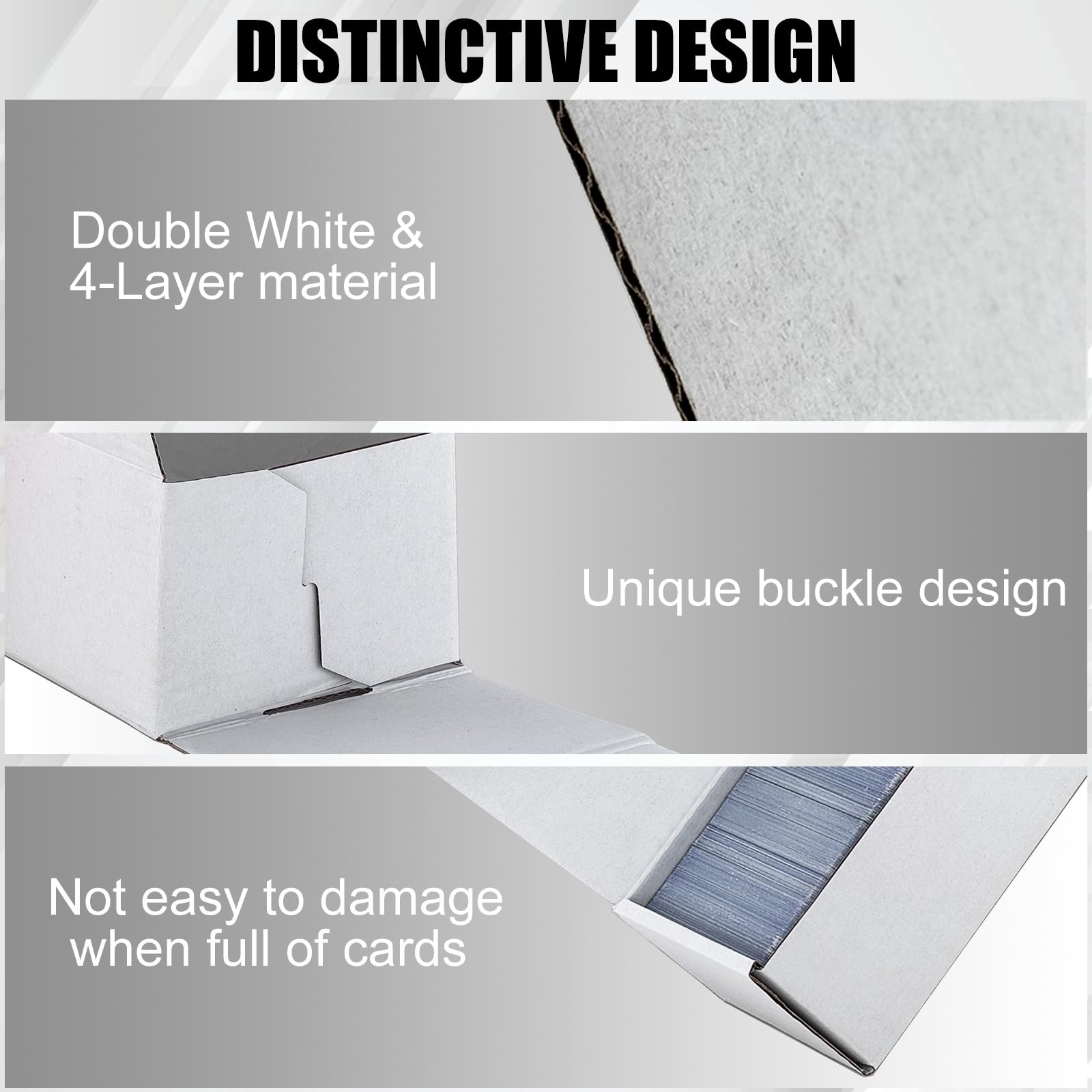 XRACV Trading Card Storage Box, 10-Pack 1100 Count White Corrugated Cardboard Bulk Sports Storage Box for TCG/Magic/Mtg Basketball Cards, Collectible Trading Cards - 3