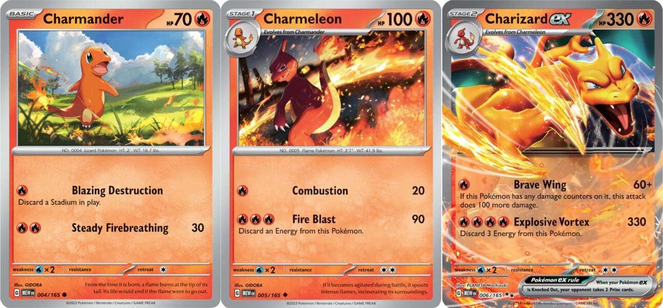 Charizard ex 066/165 - Pokemon 151 - Double Rare - Evolution 3 Card Set - Charmander Charmeleon