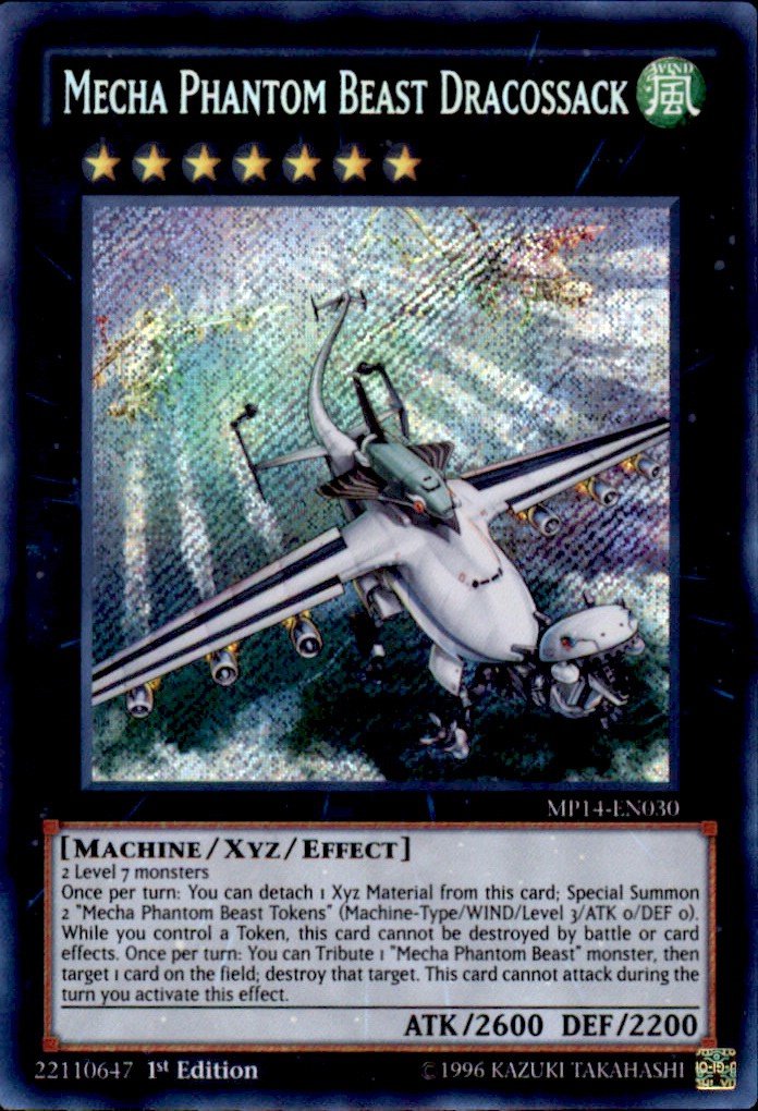YuGiOh 2014 Mega Tin Mega Pack Single Card Secret Rare Mecha Phantom Beast Dracossack MP14-EN030
