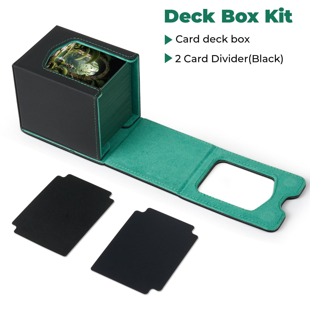 Fabmaker Deck Box Compatible with MTG Commander, (patent Pending) Magnetic Trading Card Storage Box with Commander, Fits 100 Double-Sleeved Cards, Card Box Compatible with Magic the Gathering, Red - 2