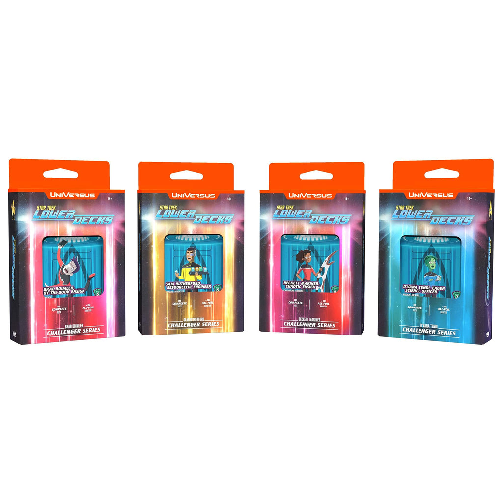 UniVersus: Star Trek Lower Decks: Challenger Series - Rutherford - 63 Cards, 2 Characters, Ready to Play Deck-Building Card Game, 6 Foil/Alt Art Cards - 2