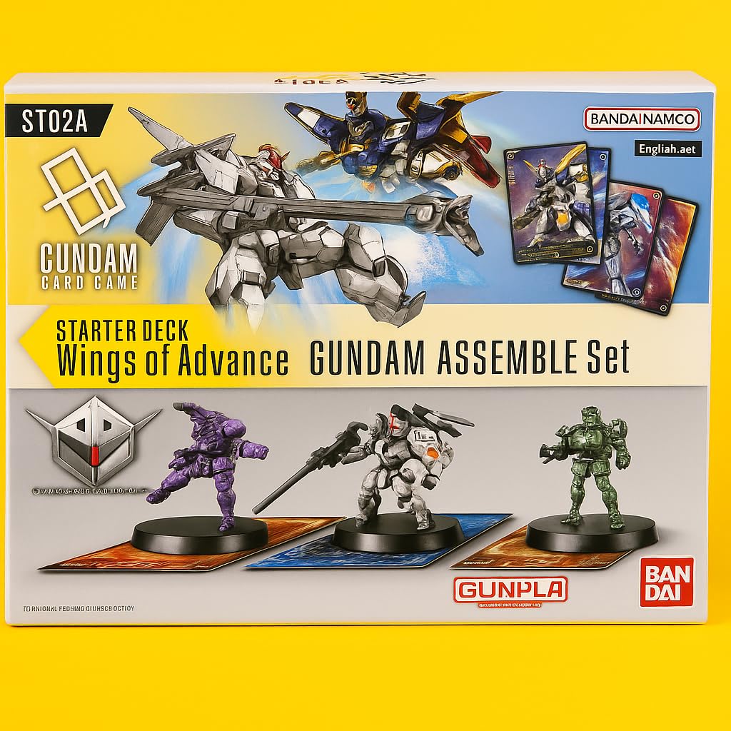 BANDAI Gundam Card Game Assemble Starter Set - Wings of Advance (ST02A) - 50 Cards, 3 Gundam Minis - 2