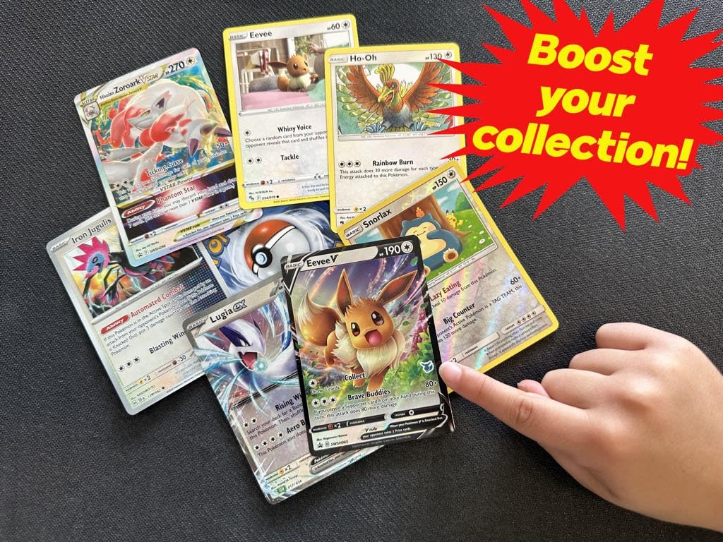 Pokémon Compatible 100 Card Lot with 3 Legendary Ultra Rare Cards Bundle- with Dan123yal Deck Box Included - 4