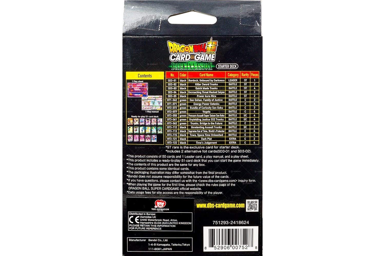 Dragon Ball Z Super The Dark Invasion Starter Deck Series 3 Cross Worlds - 2