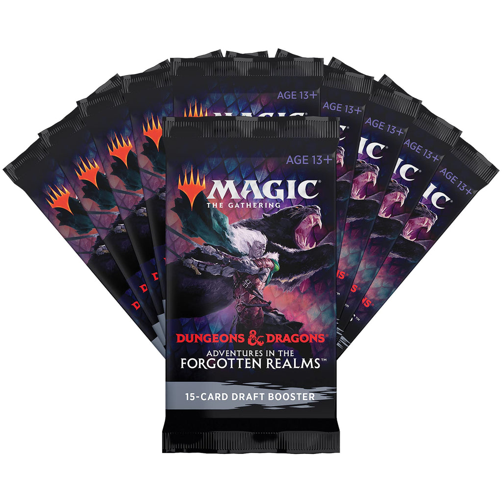 Magic: The Gathering Adventures in The Forgotten Realms Bundle | 10 Draft Boosters (150 Magic Cards) + Accessories - 7