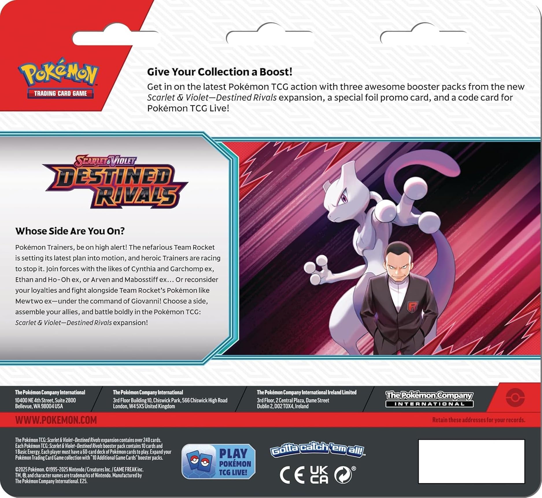 Pokemon TCG Scarlet & Violet Destined Rivals Three Booster Blister Pack (Receive one at Random) - 2