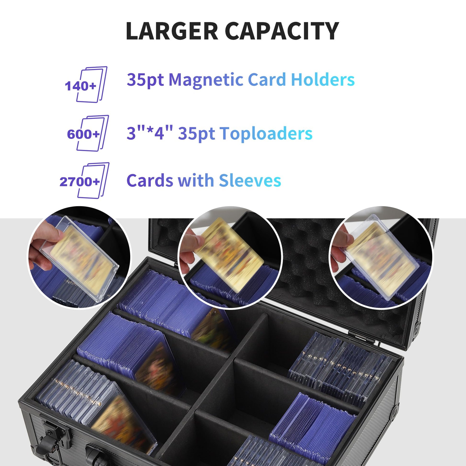 HZGXQN Toploader Storage Box for 3" x 4" 35pt Rigid Card, Top Loader Card Storage Hard Case, Sports Card Storage Boxes for Trading Cards, Top Loaders Holder (Holds 600+ Toploaders) - 6