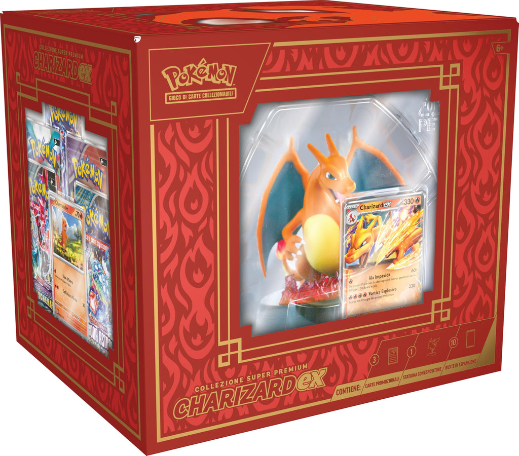 Pokémon TCG: Charizard-ex Super Premium Collection (Three Holographic Promo Cards, One Card Display Figure and 10 Expansion Envelopes)