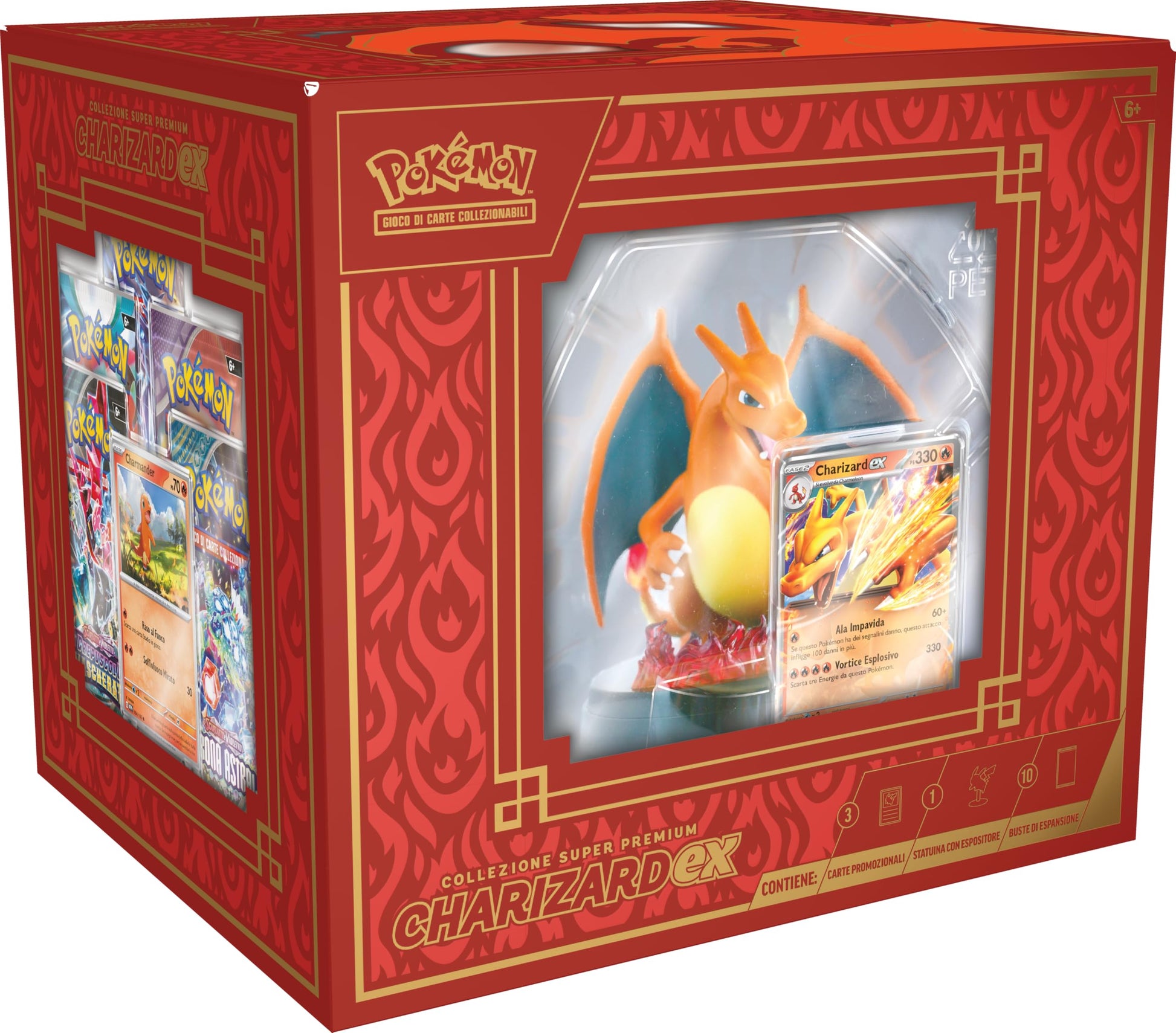 Pokémon TCG: Charizard-ex Super Premium Collection (Three Holographic Promo Cards, One Card Display Figure and 10 Expansion Envelopes)