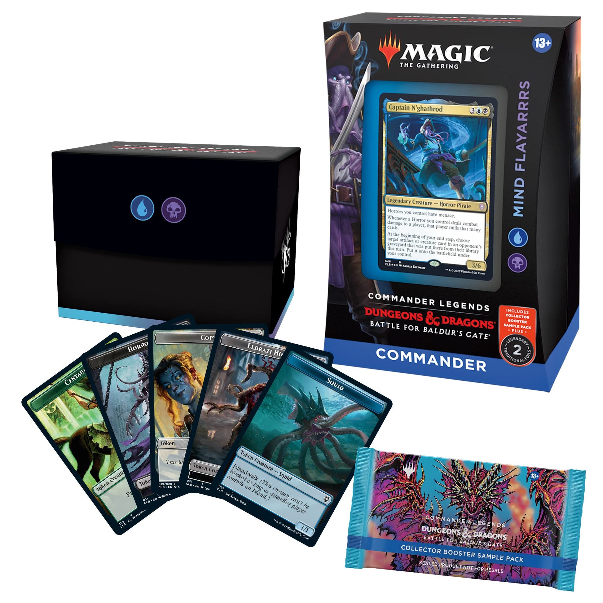 Magic: The Gathering Commander Legends: Battle for Baldur’s Gate Commander Deck – Mind Flayarrrs + Collector Booster Sample Pack - 7