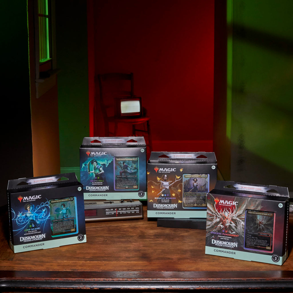 Magic: The Gathering Duskmourn: House of Horror Commander Deck Bundle - Includes All 4 Decks - 7