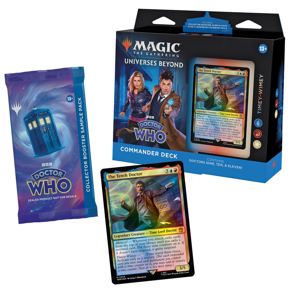 Magic: The Gathering Doctor Who Commander Deck – Timey-Wimey (100-Card Deck, 2-Card Collector Booster Sample Pack + Accessories) - 7