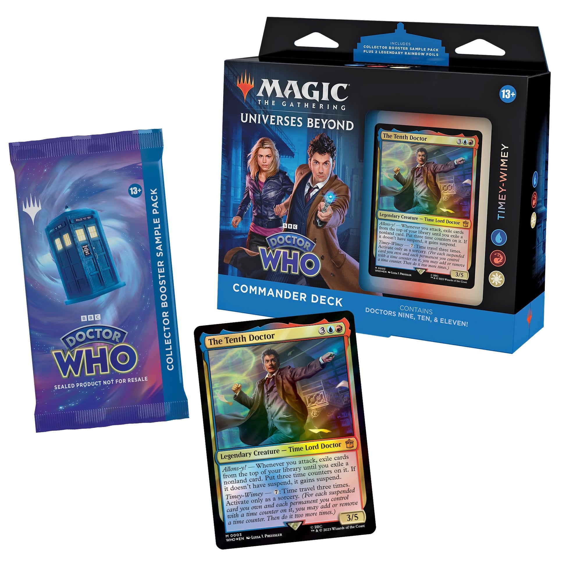 Magic: The Gathering Doctor Who Commander Deck – Timey-Wimey (100-Card Deck, 2-Card Collector Booster Sample Pack + Accessories) - 7
