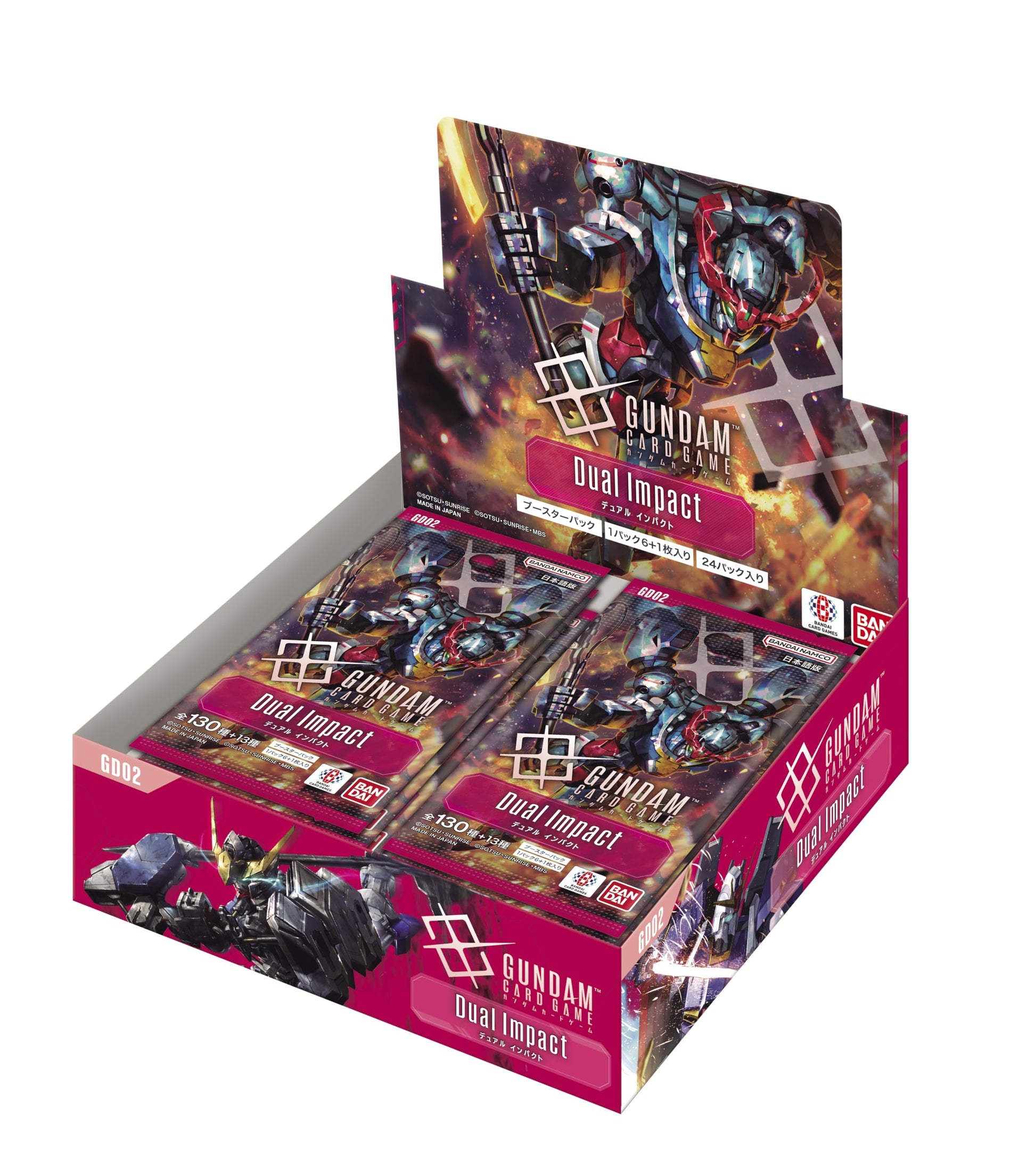 BANDAI Gundam Card Game Booster Pack, Dual Impact [GD02] (Box) 24 Packs
