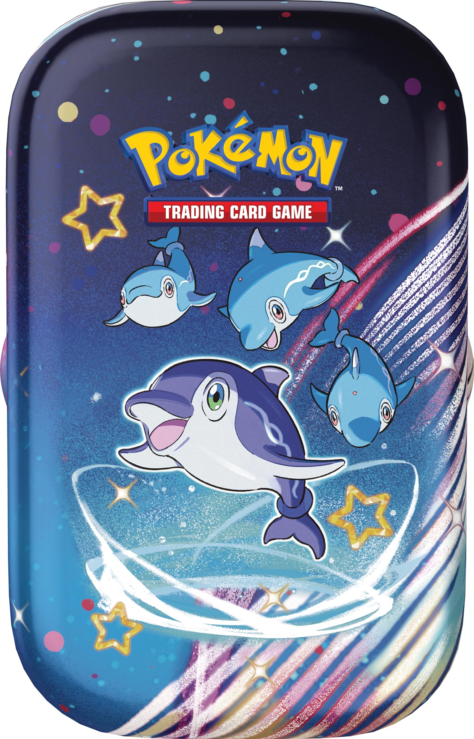 Pokémon TCG - Scarlet & Violet - Paldean Fates Mini Tin (Maushold/Smoliv/Tinkatink/Finizen/Flamigo - 1x Random, Black - 6