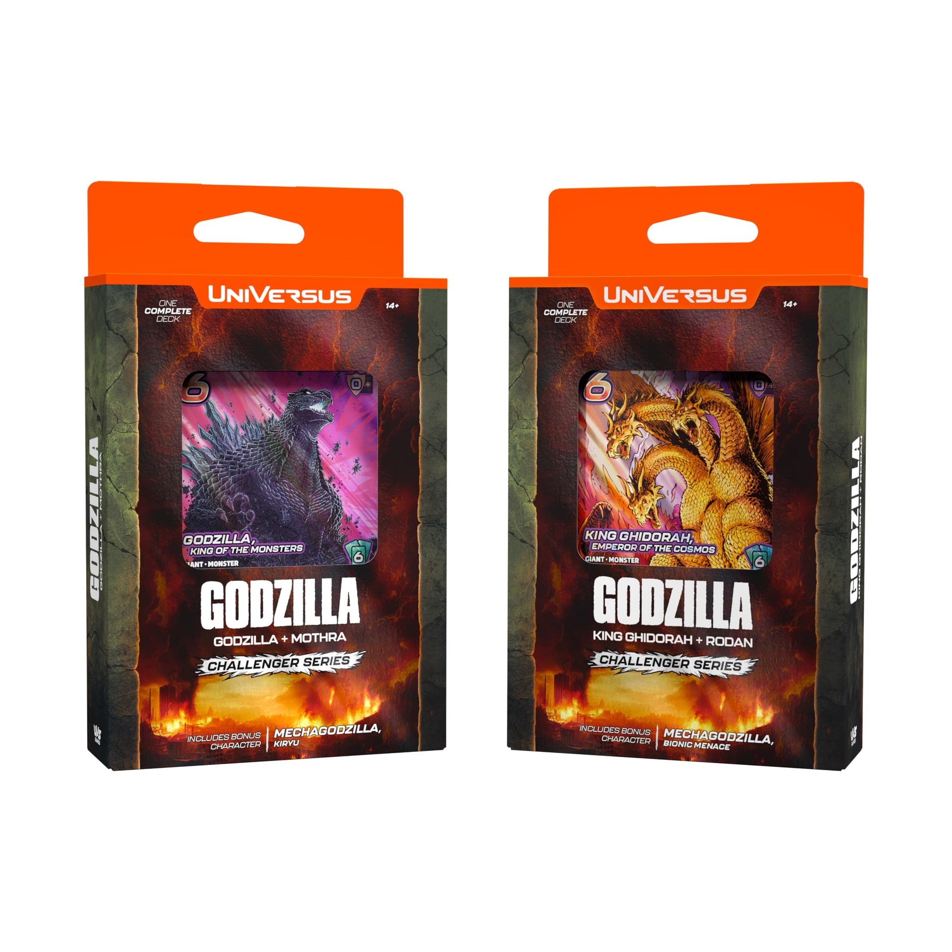 UniVersus Godzilla Challenger Series - King Ghidorah & Rodan Deck - 2 Character Decks, Ready to Play, Licensed, UVS Games - 2