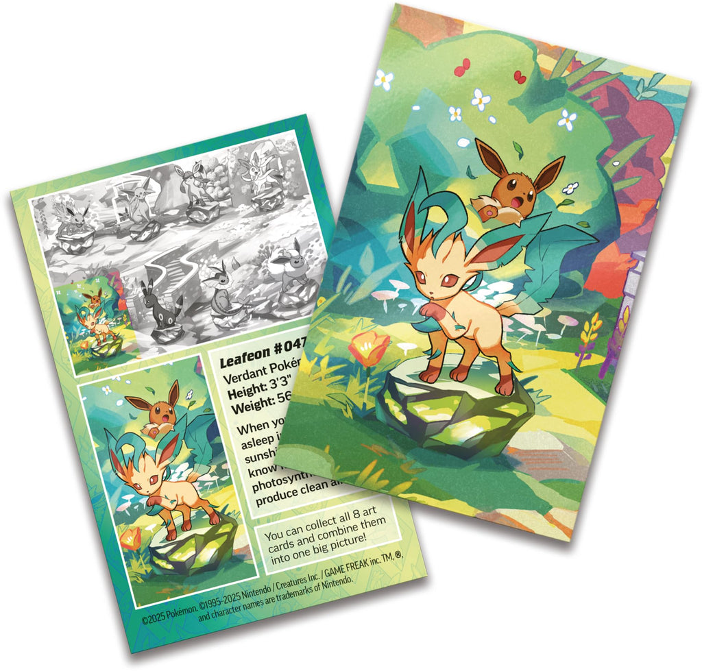 Pokémon TCG: Scarlet & Violet—Prismatic Evolutions Mini Tin – Leafeon (2 Booster Packs & 1 Coin) - 4