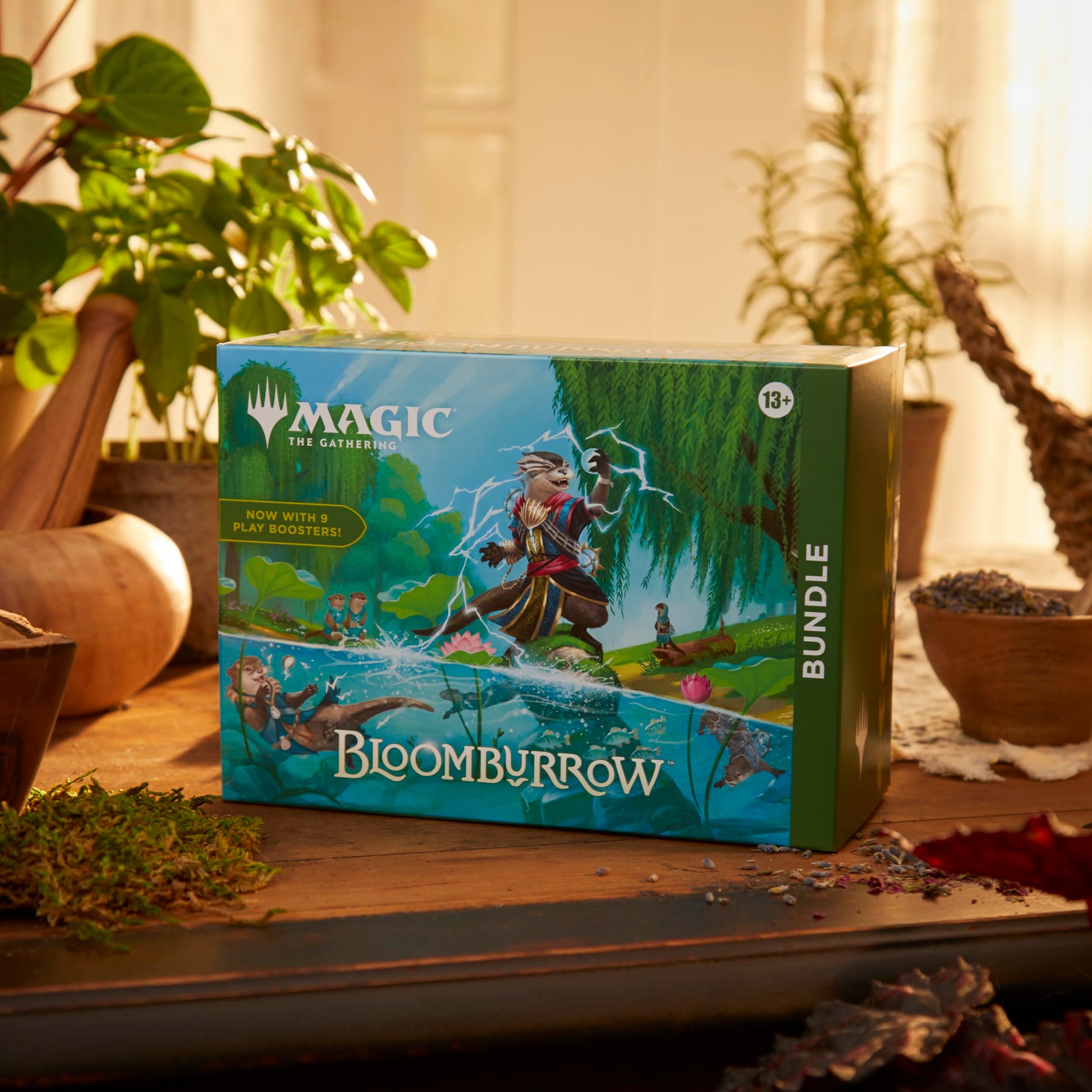 Magic: The Gathering Bloomburrow Bundle - 9 Play Boosters, 30 Land Cards + Exclusive Accessories - 7