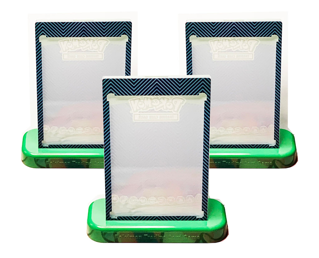 Pokemon Magnetic Card Display – Green – Ogerpon ex Collection – Lot of 3 with Stand