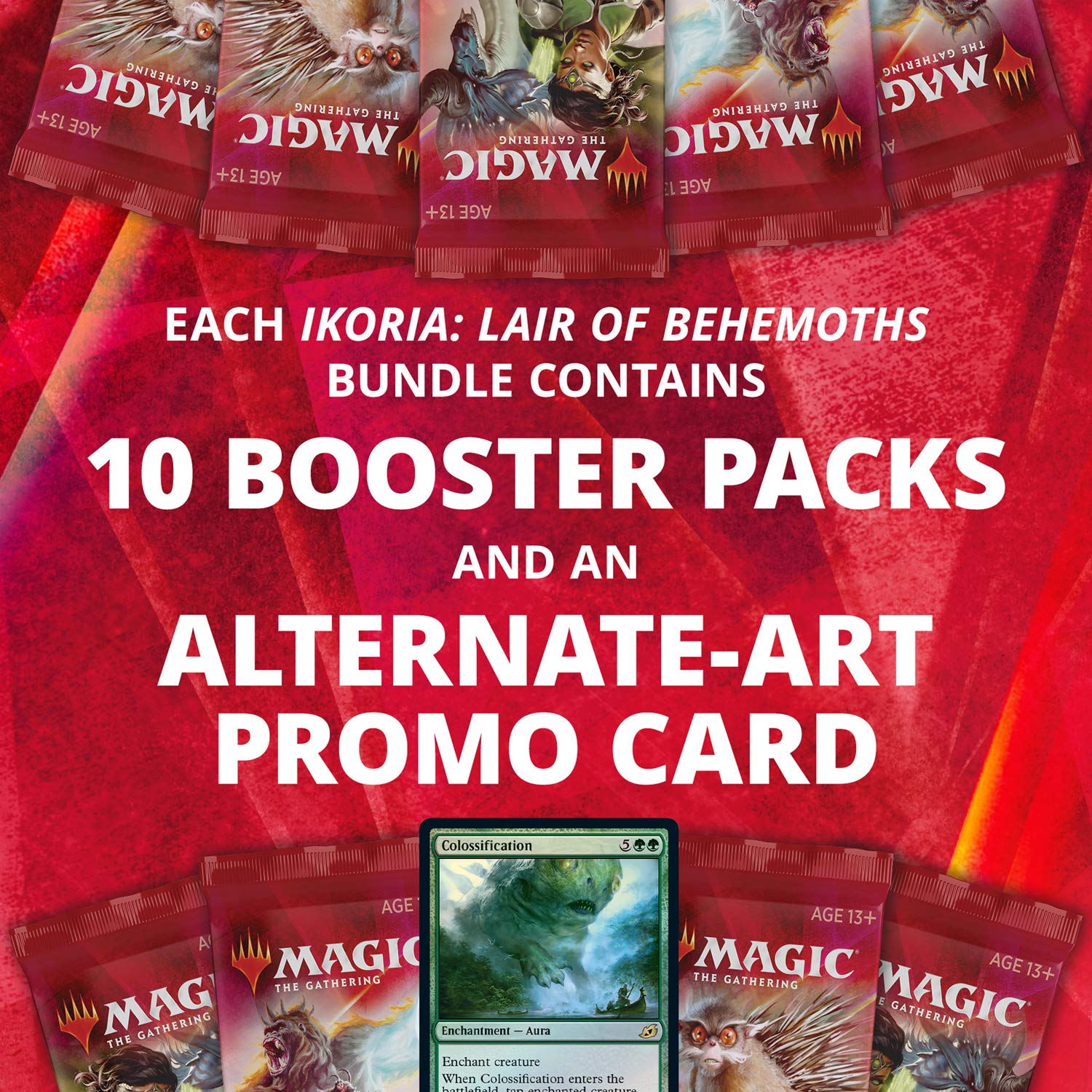 Magic: The Gathering Ikoria: Lair of Behemoths Bundle | 10 Booster Packs (150 Cards) | Foil Lands | Accessories - 6