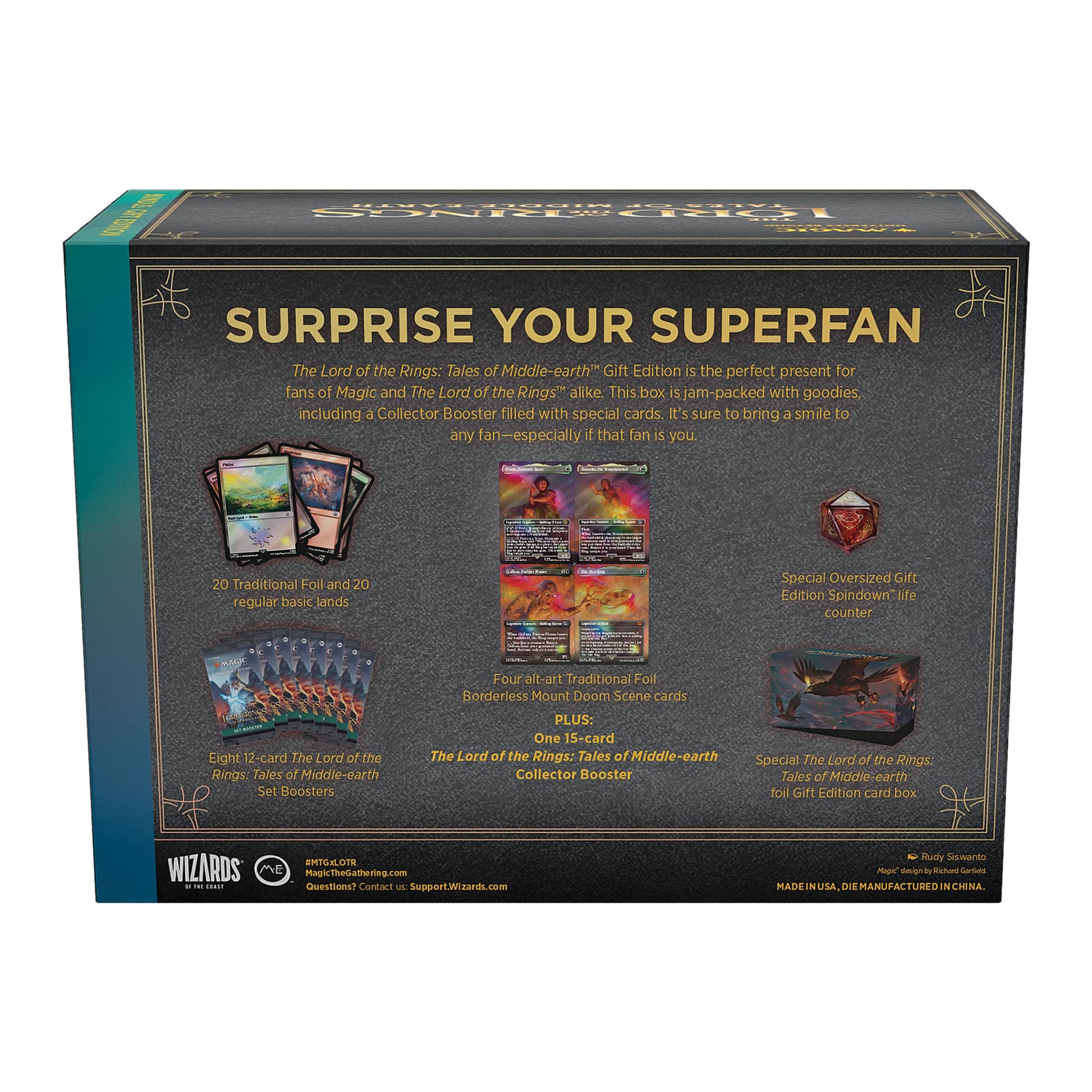 Magic: The Gathering The Lord of The Rings: Tales of Middle-Earth Gift Bundle - 8 Set Boosters, 1 Collector Booster + Accessories - 3