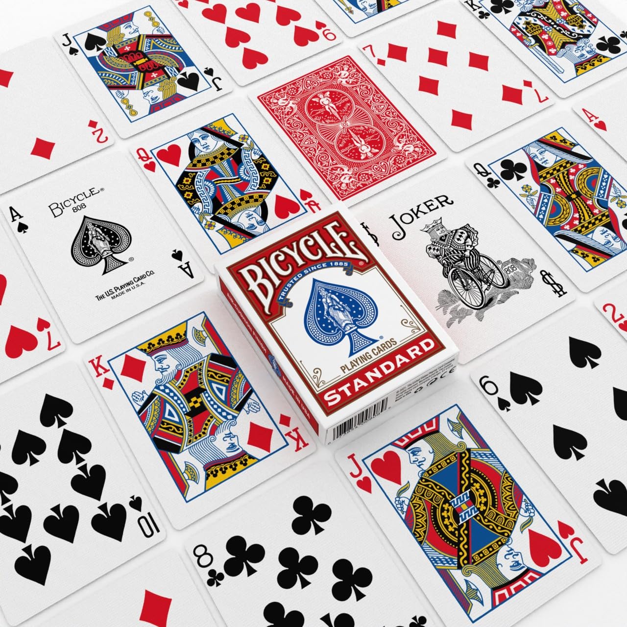 Bicycle Playing Cards 4 Pack, Standard Index Poker Size Decks in Red and Black for Poker, Blackjack, Rummy, Family Game Nights, and Classic Card Games, All Ages - 4
