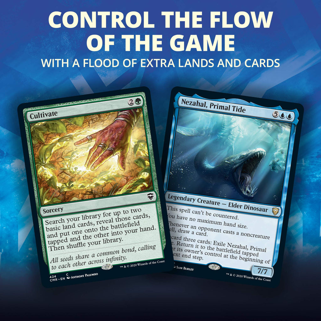 Magic: The Gathering Commander Legends – Reap the Tides | 100 Card Ready-to-Play Deck | 1 Foil Commander | Blue-Green - 3