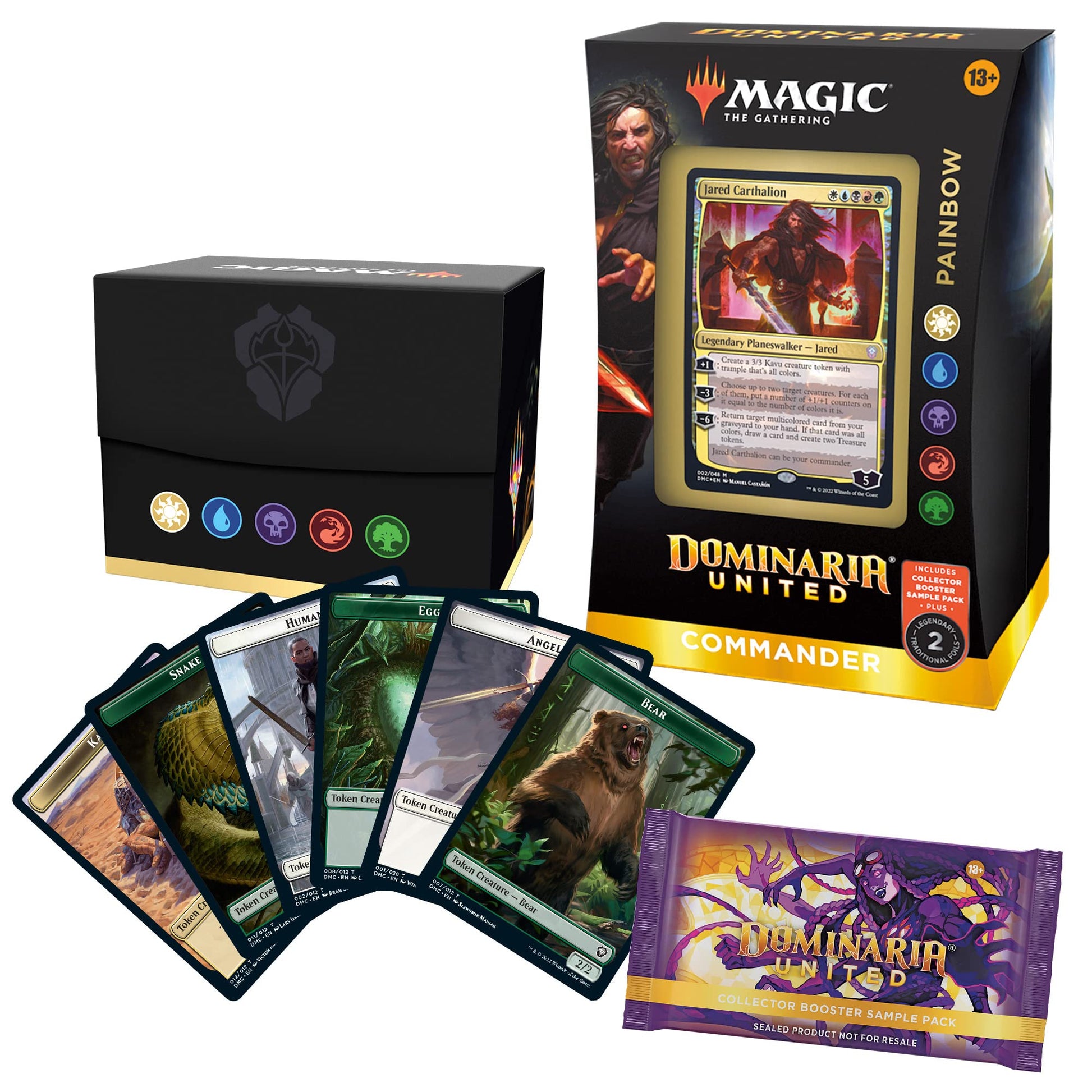 Magic: The Gathering Dominaria United Commander Deck – Painbow + Collector Booster Sample Pack - 6