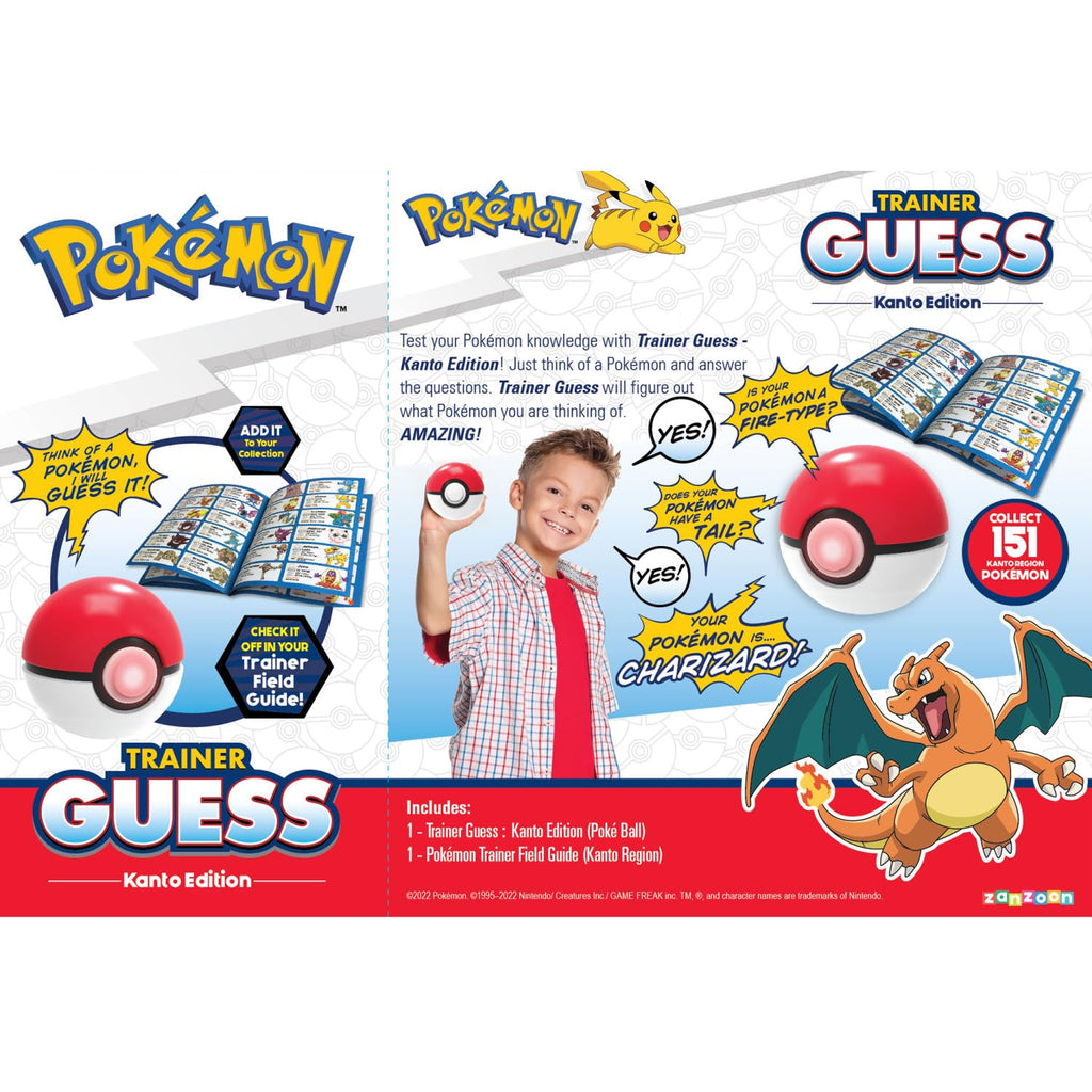 Pokemon Trainer Guess - Kanto - Electronic Guessing Game, Collect 151 Regional Pokemon, Field Guide, Talk to Your Light & Sound Poke Ball, Kids 6+ Brown Box Packaging - 12