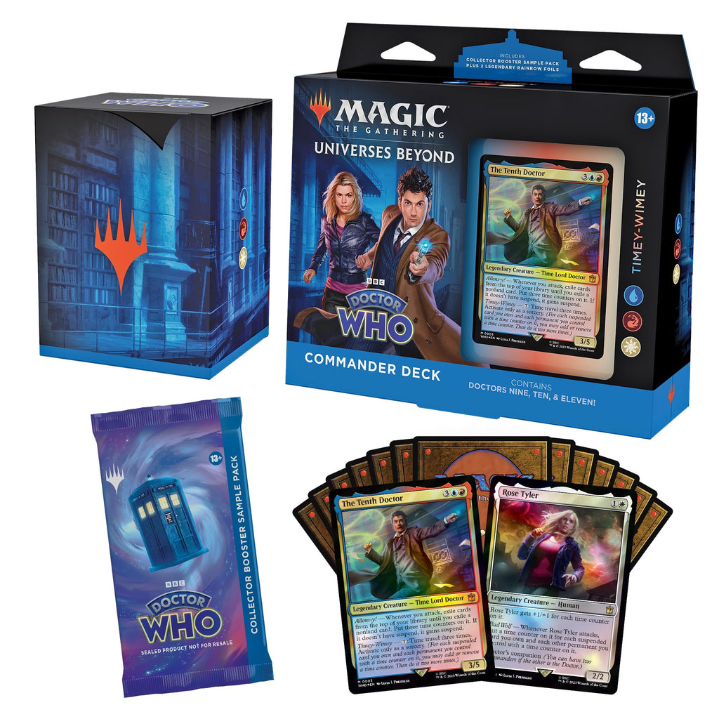 Magic: The Gathering Doctor Who Commander Deck Bundle – Includes All 4 Decks (1 Masters of Evil, 1 Blast from The Past, 1 Timey-Wimey, and 1 Paradox Power Deck Set) - 5