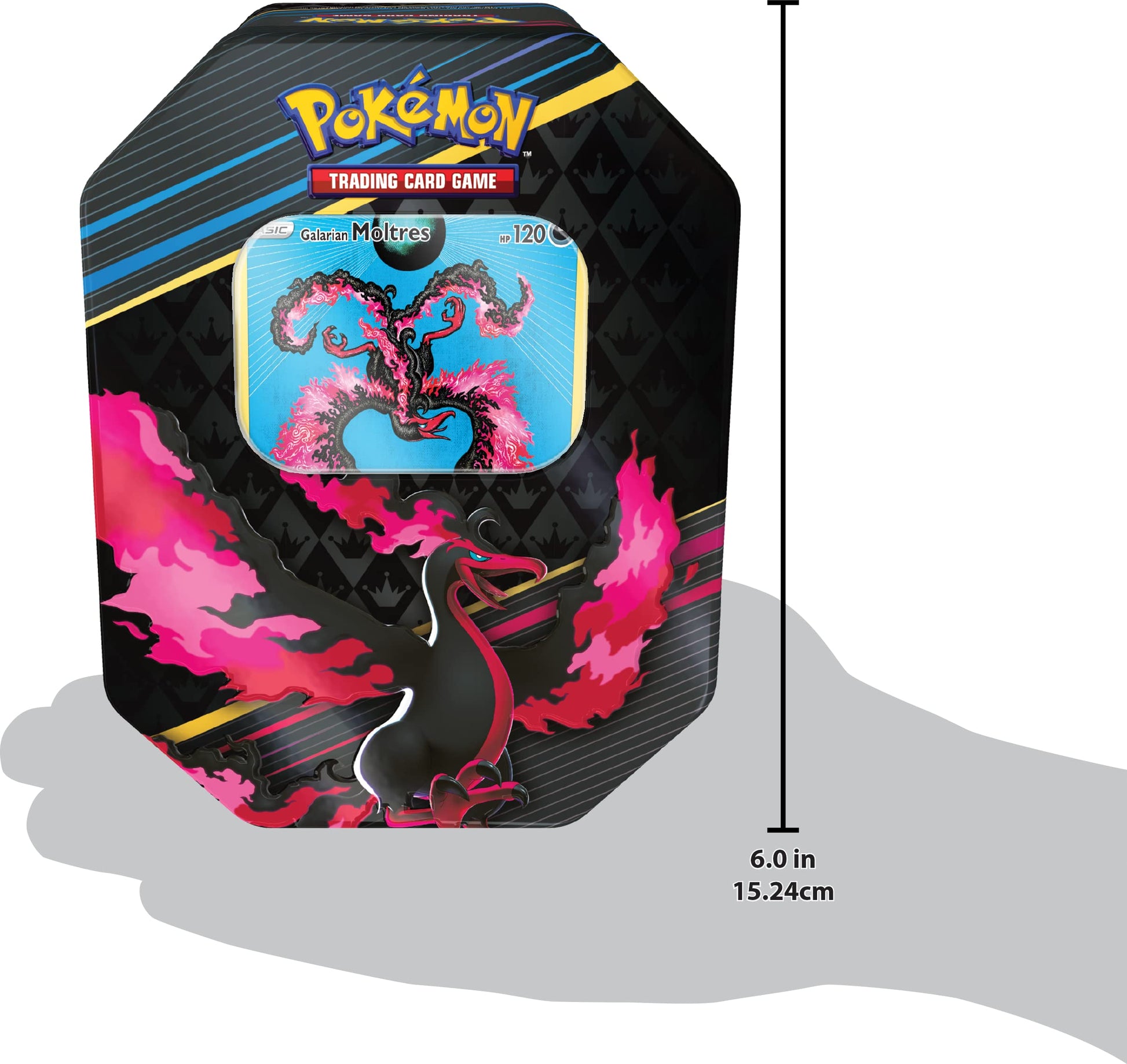 Pokemon TCG: Crown Zenith Tin – Galarian Moltres (1 Foil Card & 5 Booster Packs) - 3