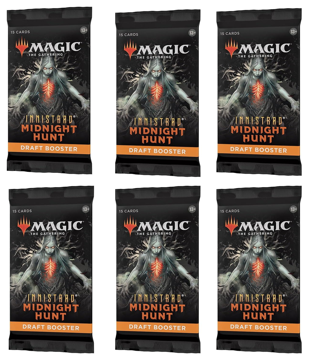 6 Packs Magic: The Gathering Draft Booster Pack Lot MTG Innistrad Midnight Hunt - 2