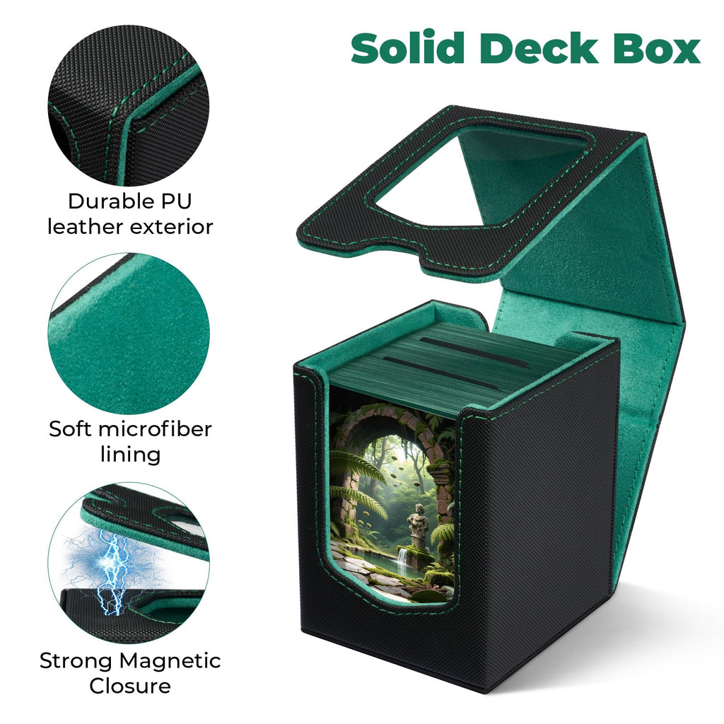 Fabmaker Deck Box Compatible with MTG Commander, (patent Pending) Magnetic Trading Card Storage Box with Commander, Fits 100 Double-Sleeved Cards, Card Box Compatible with Magic the Gathering, Red - 4