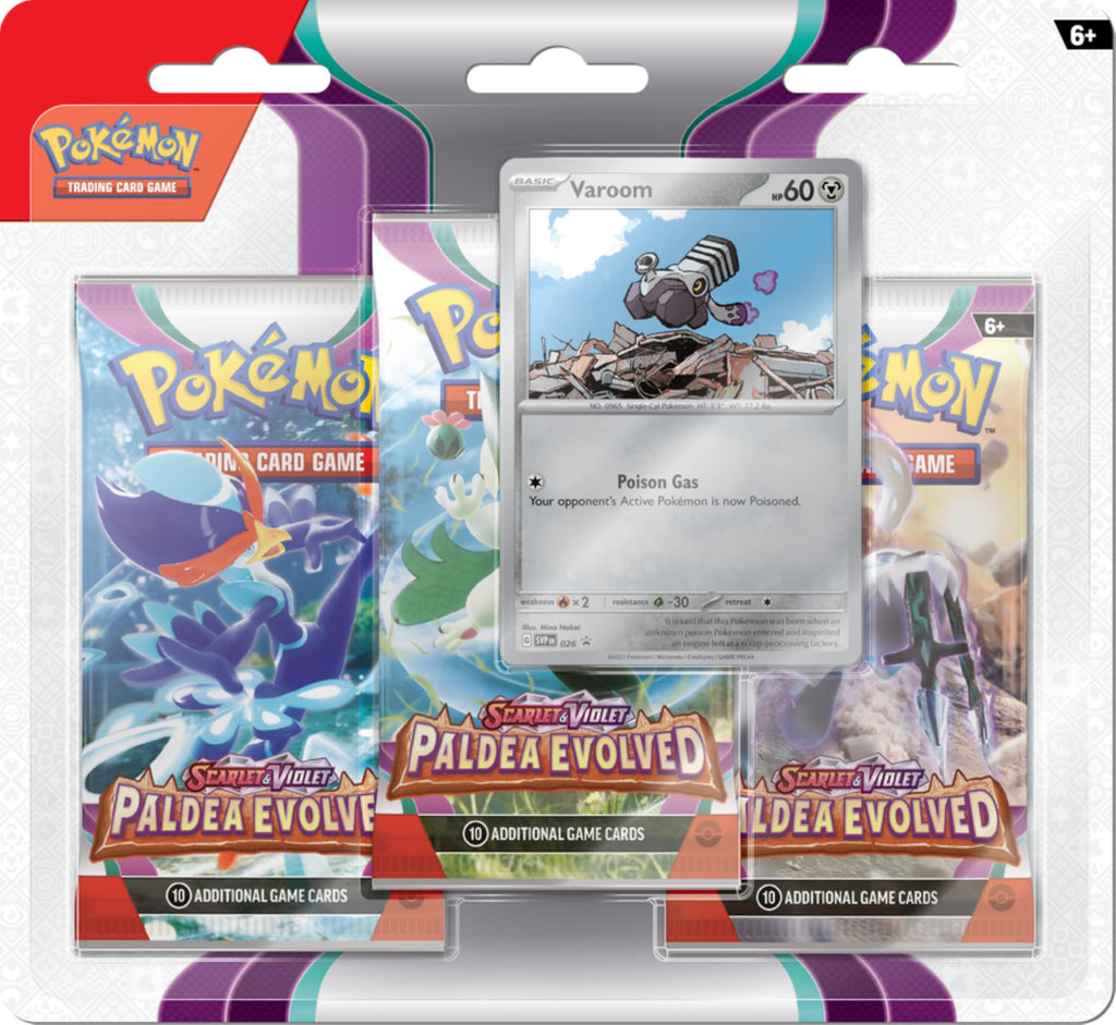 Pokemon TCG: Pokemon Scarlet & Violet SV02 Paldea Evolved 3 Pack Blister - Varoom