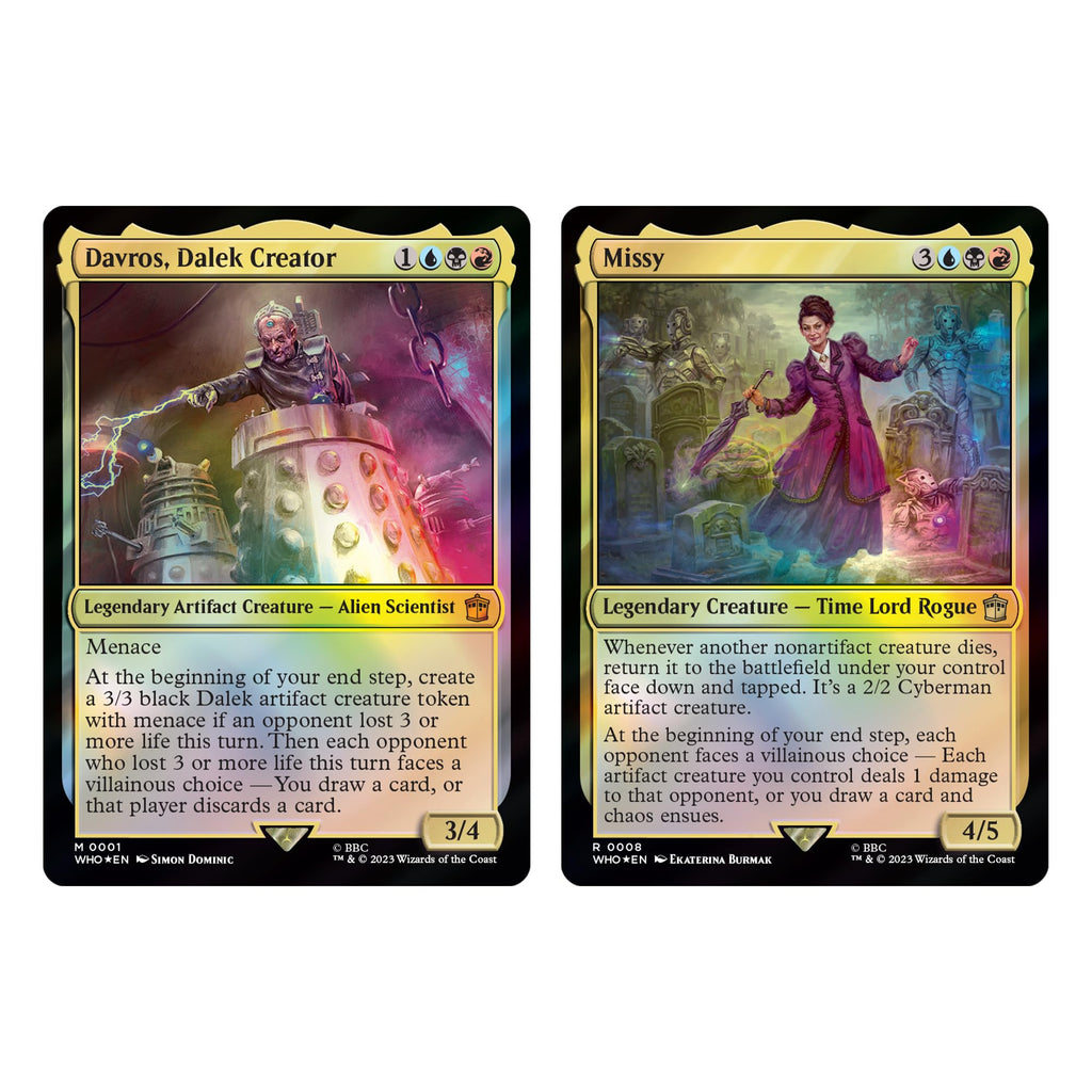 Magic: The Gathering Doctor Who Commander Deck - Masters of Evil (100-Card Deck, 2-Card Collector Booster Sample Pack + Accessories) - 5