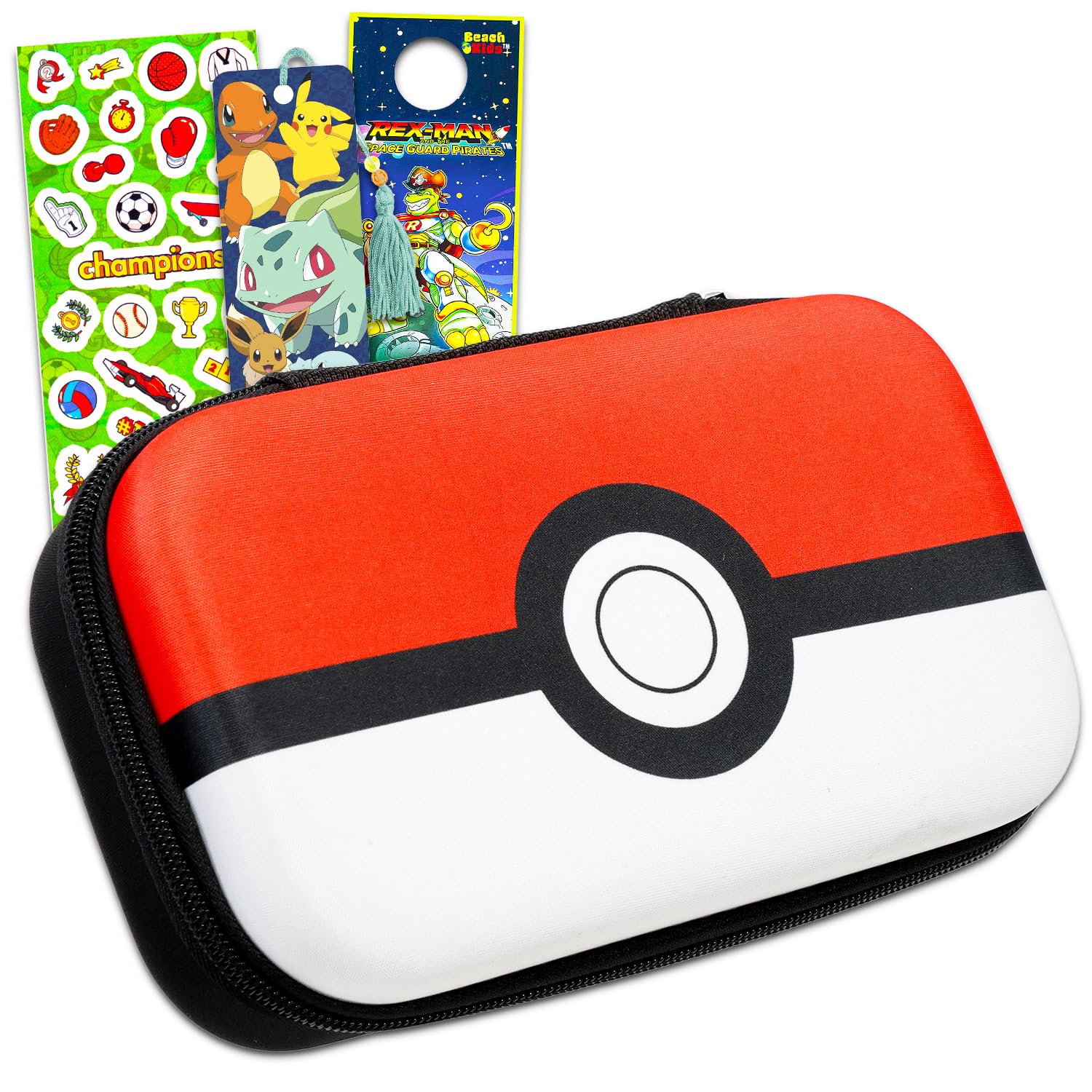 Pokemon Pencil Box Set - Video Game School Supplies Bundle with Pokeball Pencil Case, Bookmark, Stickers, More | Pokemon Stationery Set for Kids, Boys, Girls, Toddlers