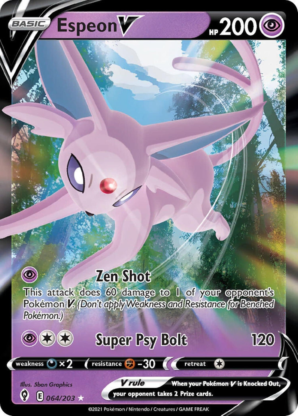 Pokemon Cards: 2022 Spring V Heroes Espeon V Tin - 4