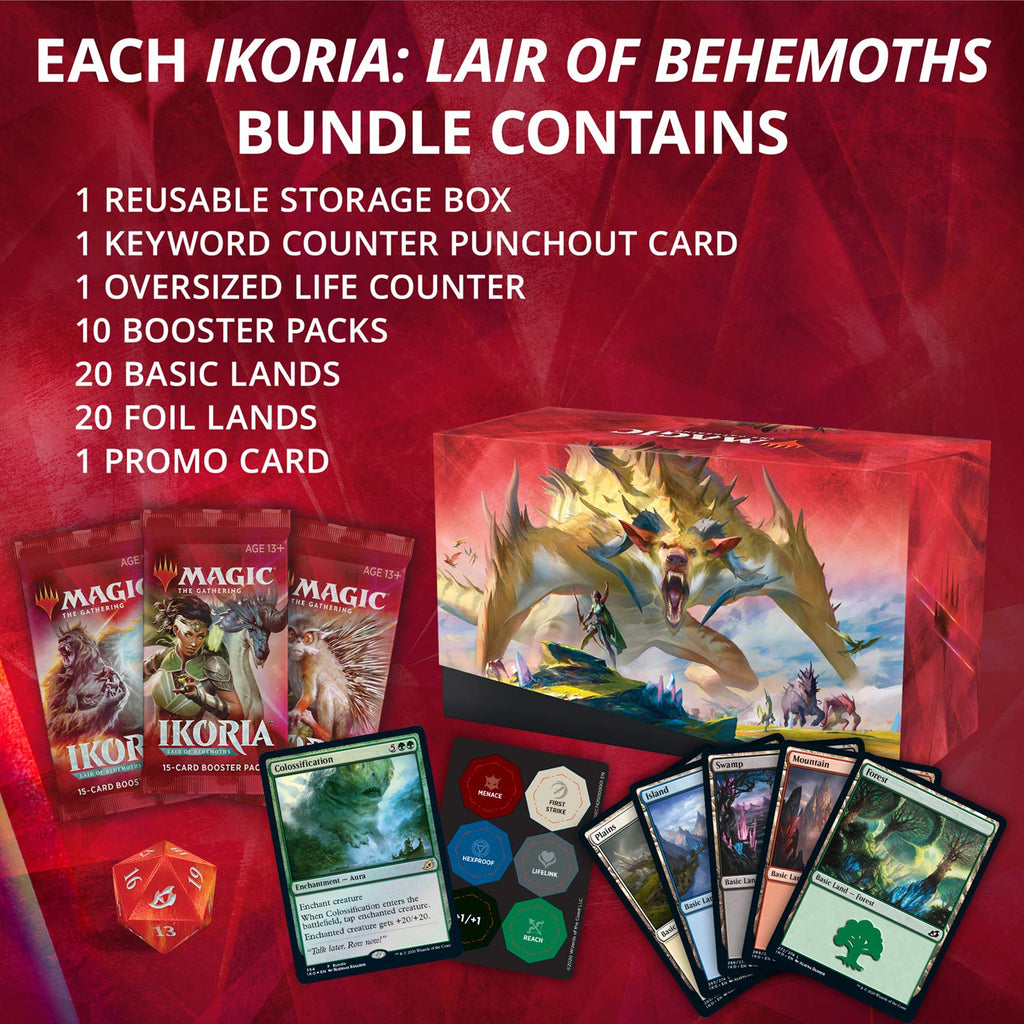 Magic: The Gathering Ikoria: Lair of Behemoths Bundle | 10 Booster Packs (150 Cards) | Foil Lands | Accessories - 5