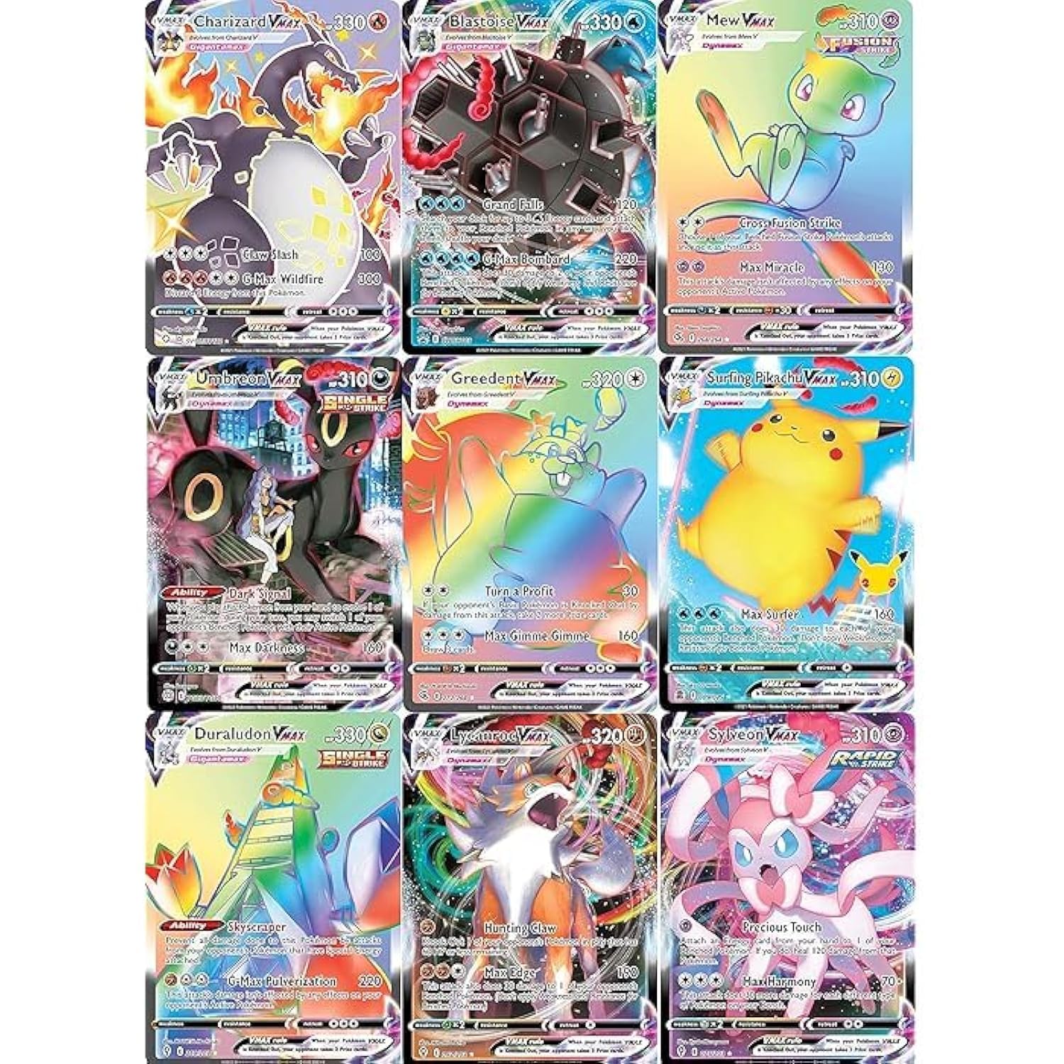 3 Pokémon Card Vmax Bundle - 1 Secret Rare Card - No Duplicates - Vmax Booster Pack