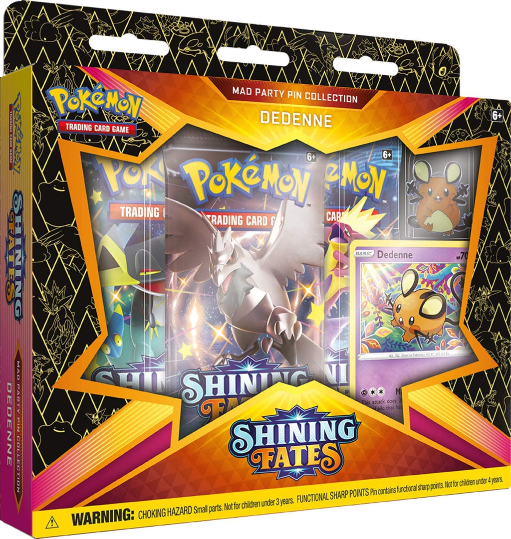 Pokemon Sword & Shield 4.5 Shining Fates Mad City Pin Party Dedenne - 2
