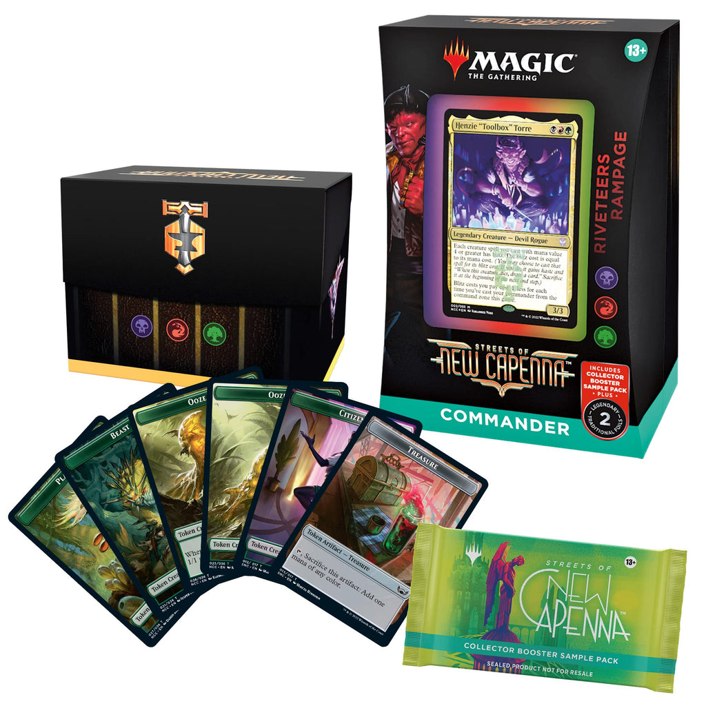 Magic: The Gathering Streets of New Capenna Commander Deck – Riveteers Rampage + Collector Booster Sample Pack - 7