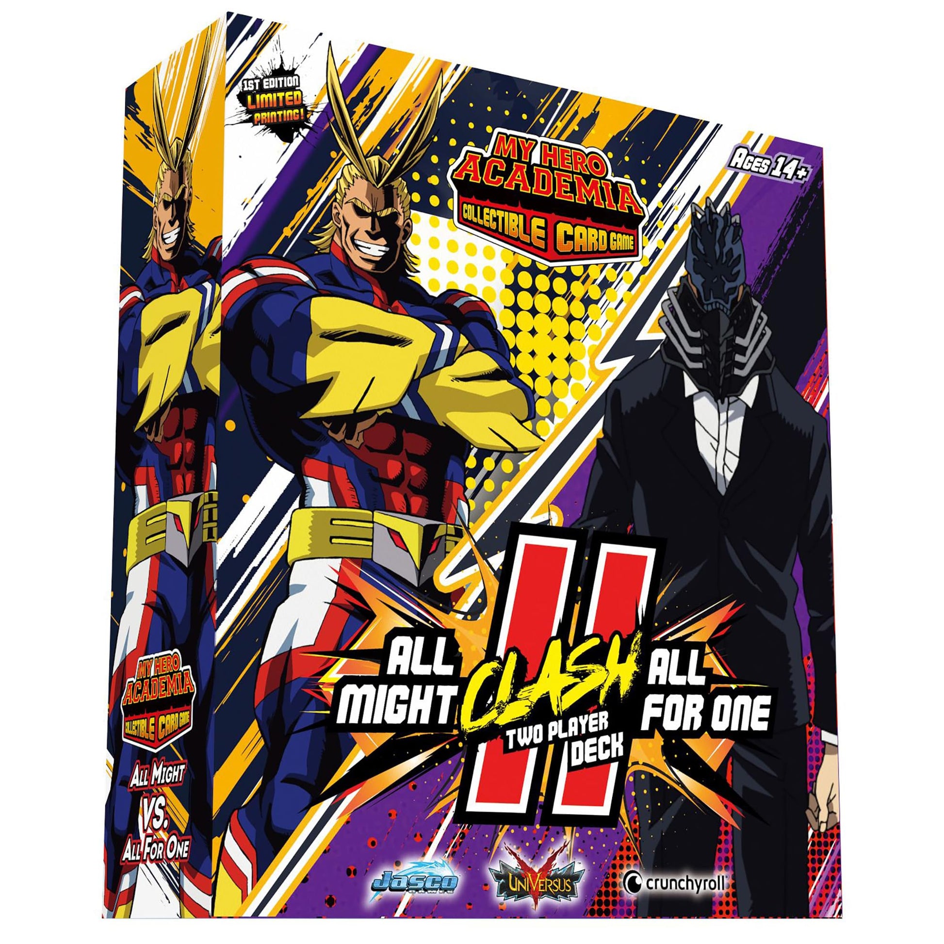 My Hero Academia Collectible Card Game All Might Vs. All for One Two Player Clash Decks | Trading Card Game for Adults and Teens | Ages 14+ | 2 Players | Avg. Playtime 45+ Mins | Made by Jasco Games